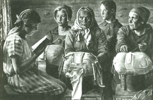 Fig.2.3. Kalyazin lace makers (Е.А.Katsman, 1928)